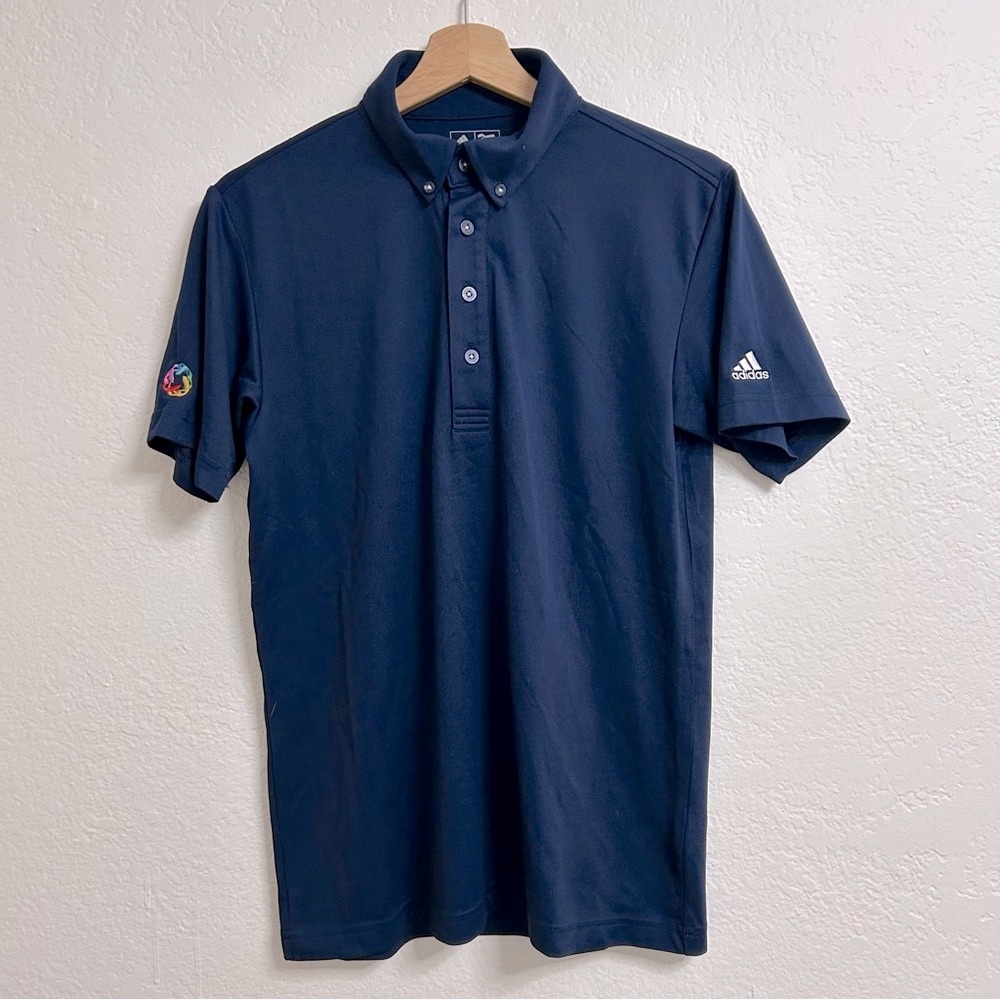 Adidas Navy‎ Blue Oxford Golf Polo, Size S